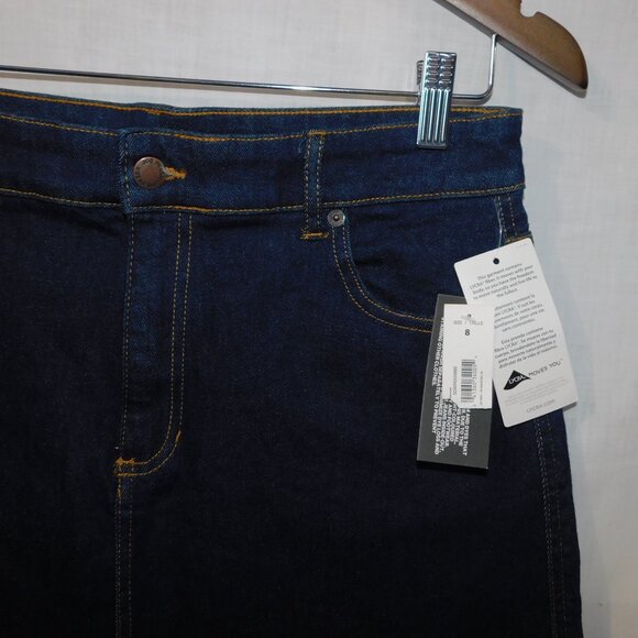 Joe Fresh Womens 8 Dark Wash Classic Denim Jean Skirt NEW - Picture 2 of 7